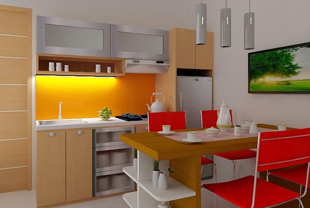 Warna Cat Desain Interior Dapur Cantik Yang Mungil