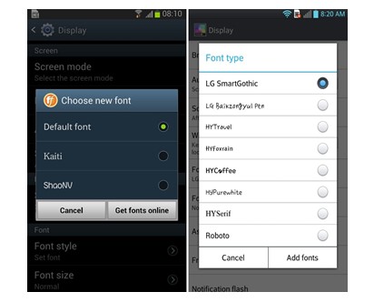 cara mengubah font pada smartphone android