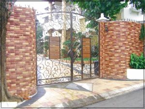 model pagar rumah minimalis dari batu bata